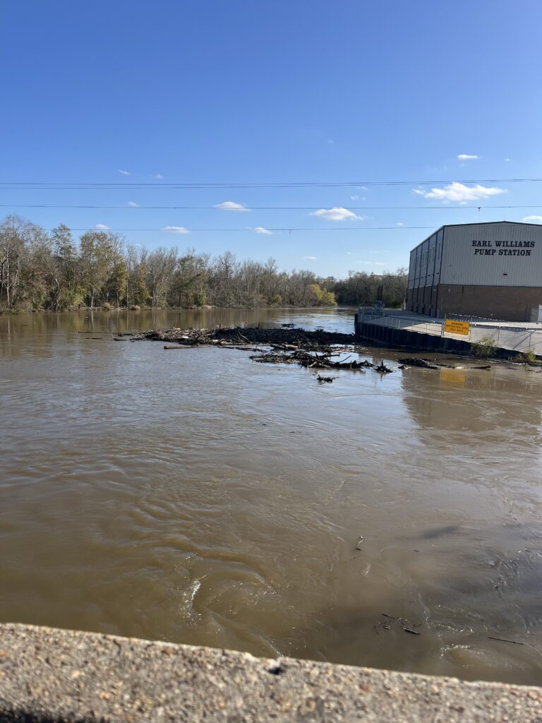 Debris located at the Sabine River Bridge and Highway 12 in Newton County, Texas